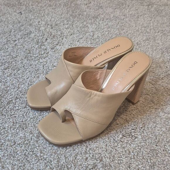 Donald Pliner Sorin Nappa Leather Slip-On Heeled Sandals Size 6.5 - Picture 1 of 7